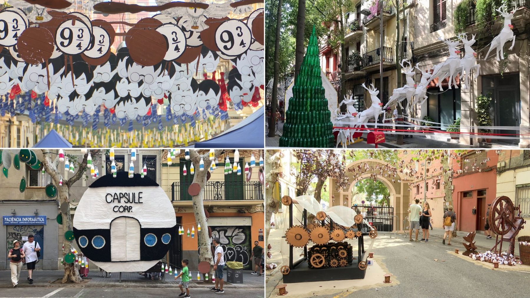 Decorated streets at Festa Major de Sants