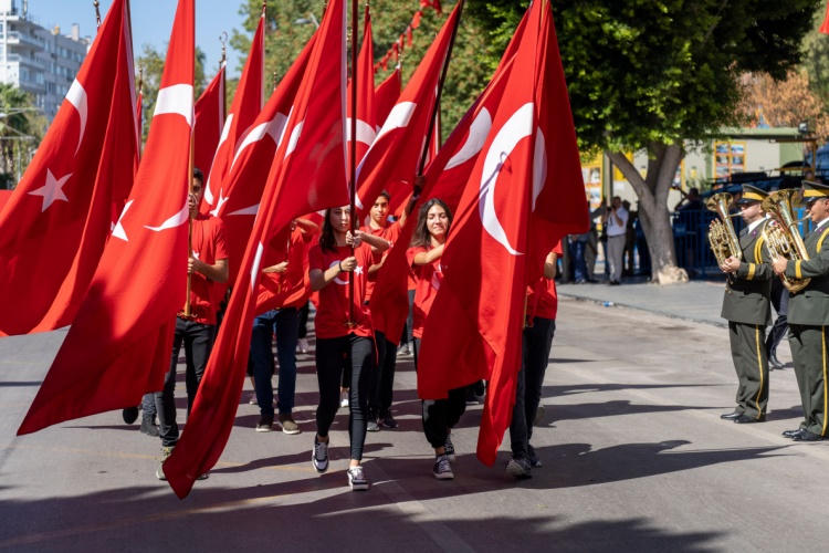 Victory Day flags in Istanbul on 30 August