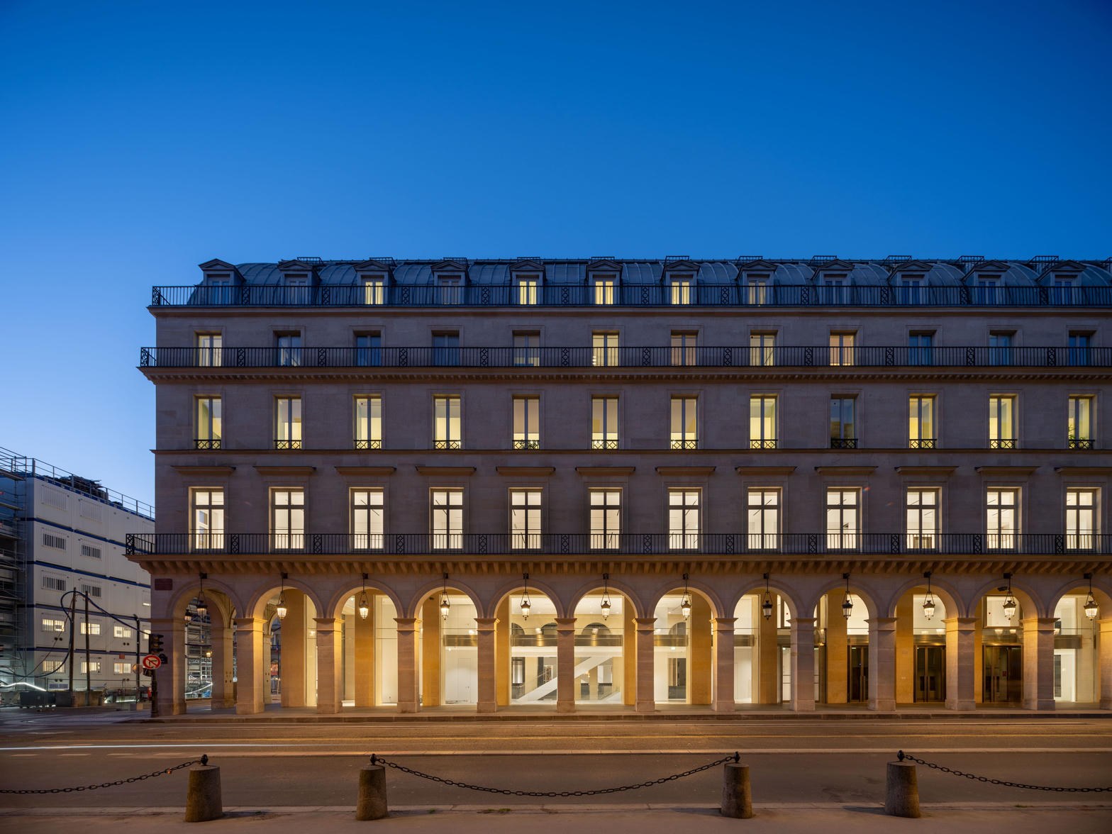 The façade of the Fondation Cartier on Rue de Rivoli