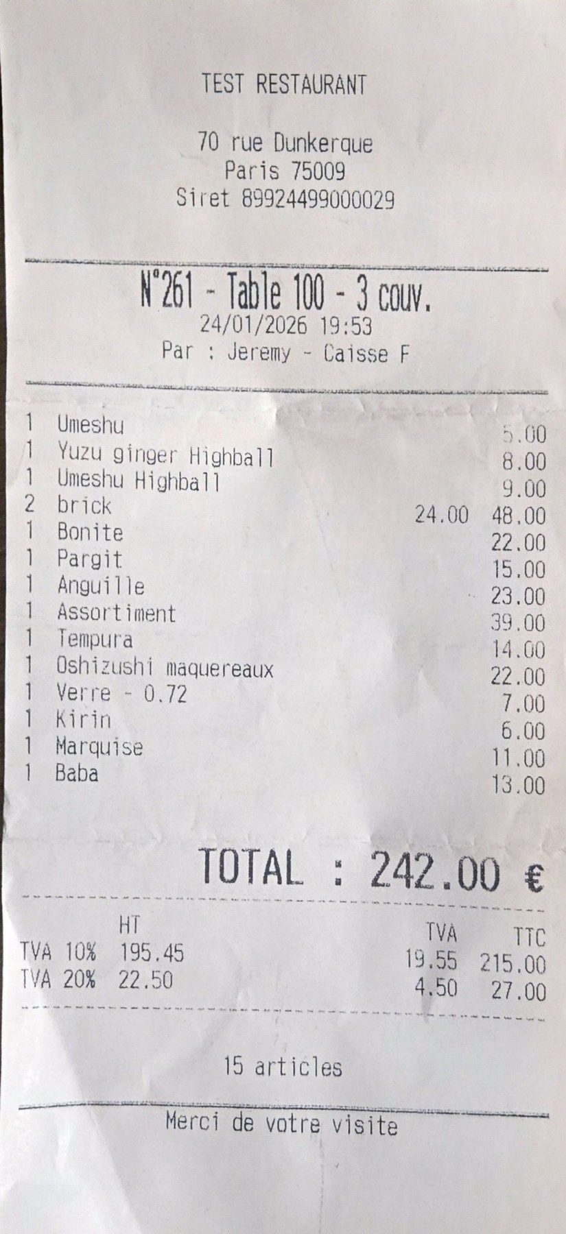 Une assiette chez Test